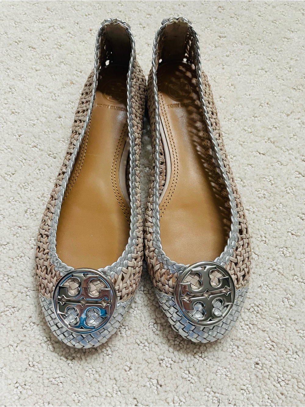 Tory Burch, Chelsea cap toe woven ballet flat- Size 7 - Picture 2 of 3